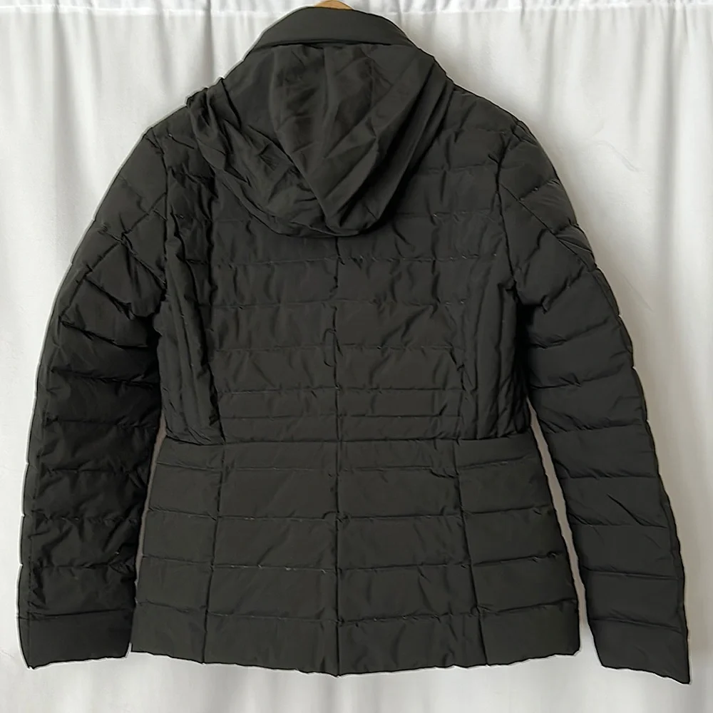 Lauren Ralph Lauren Black Quilted Puffy Hooded Long Sleeve Jacket Coat **Sz M** - Picture 2 of 5